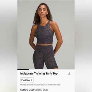 Size 4 lululemon top. Built in bra with removeable padding. Worn less than 3x